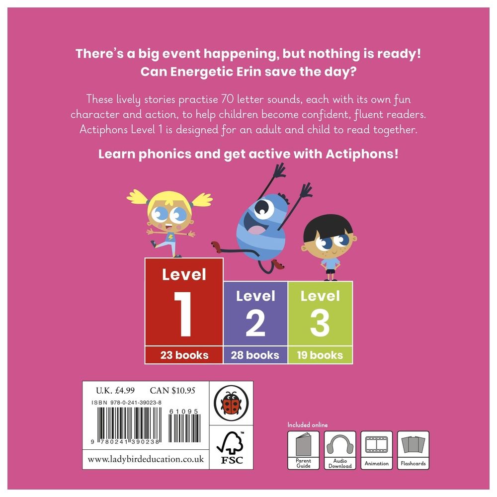  كتاب actiphons level 1 book 14 energetic erin: learn phonics and get active with actiphons!