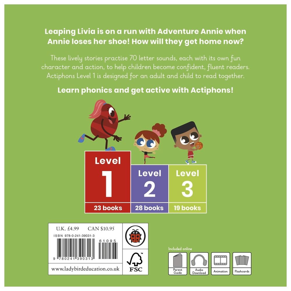  كتاب actiphons level 1 book 21 leaping livia: learn phonics and get active with actiphons!