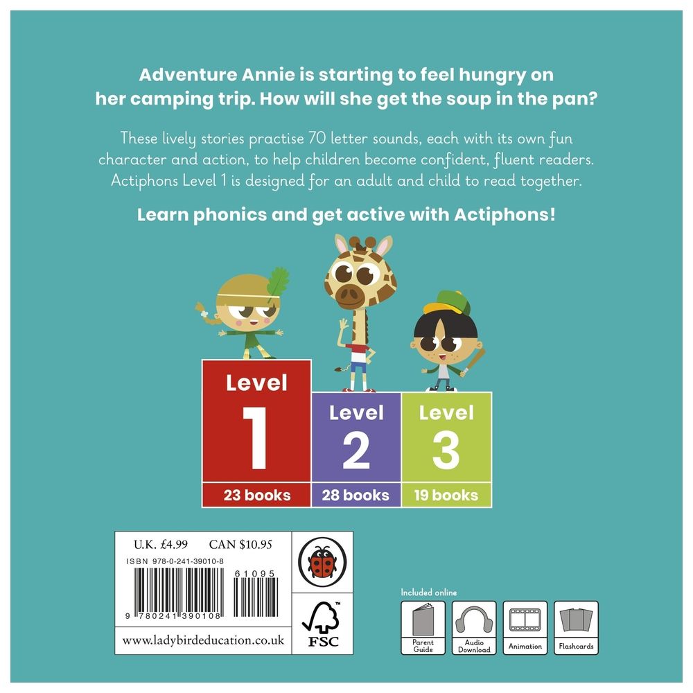  كتاب actiphons level 1 book 2 adventure annie: learn phonics and get active with actiphons!