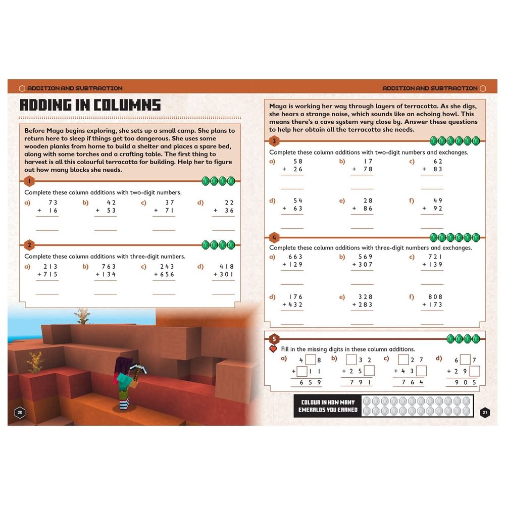 كتاب التمارين Minecraft Maths Ages 7-8: Official Workbook