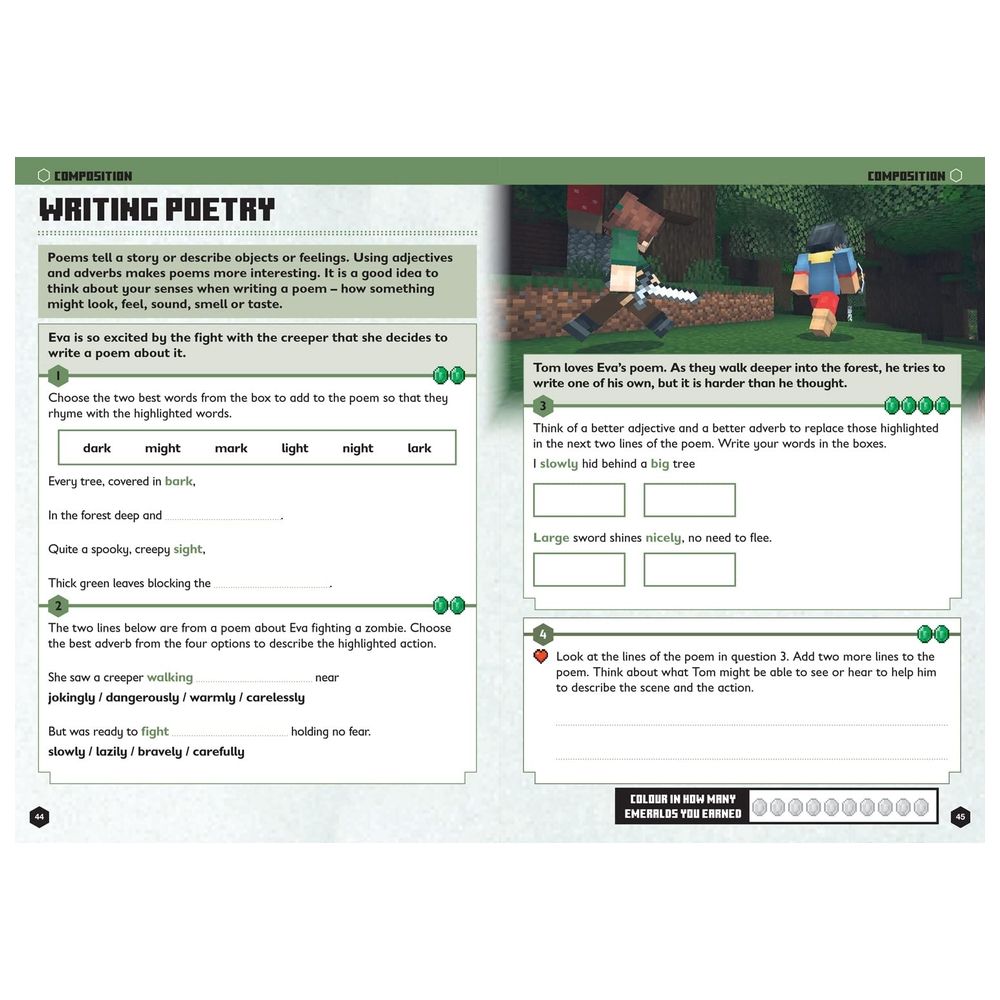 كتاب التمارين Minecraft English Ages 6-7: Official Workbook