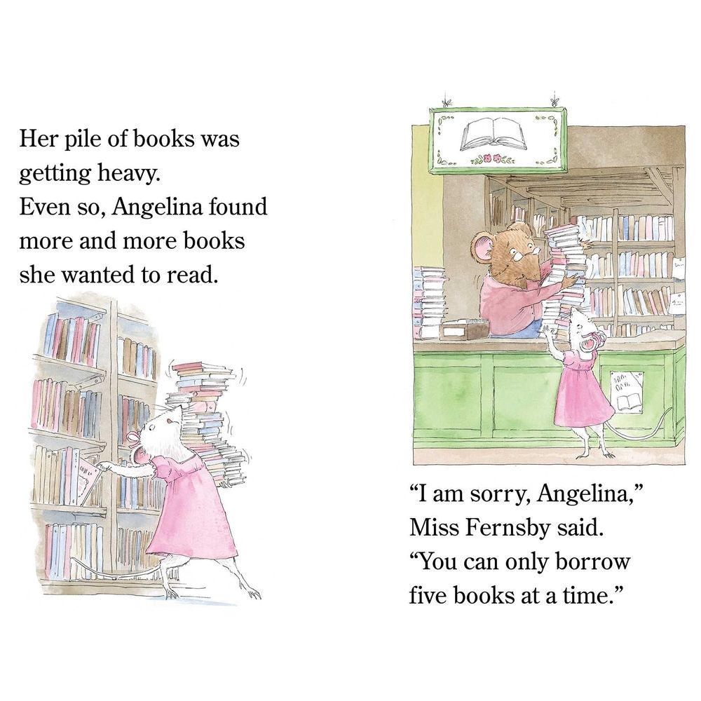  كتاب angelina ballerina loves the library: ready-to-read level 1