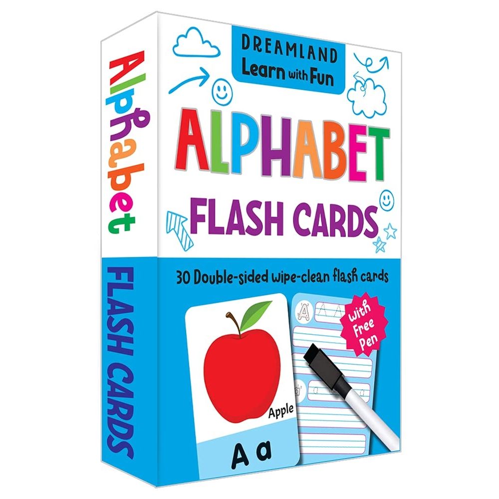  كتاب flash cards alphabet - 30 double sided wipe clean flash cards for kids (with free pen)