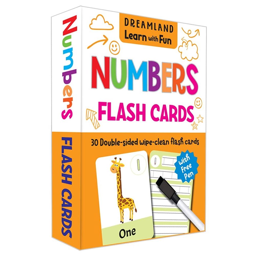  كتاب flash cards numbers - 30 double sided wipe clean flash cards for kids (with free pen)