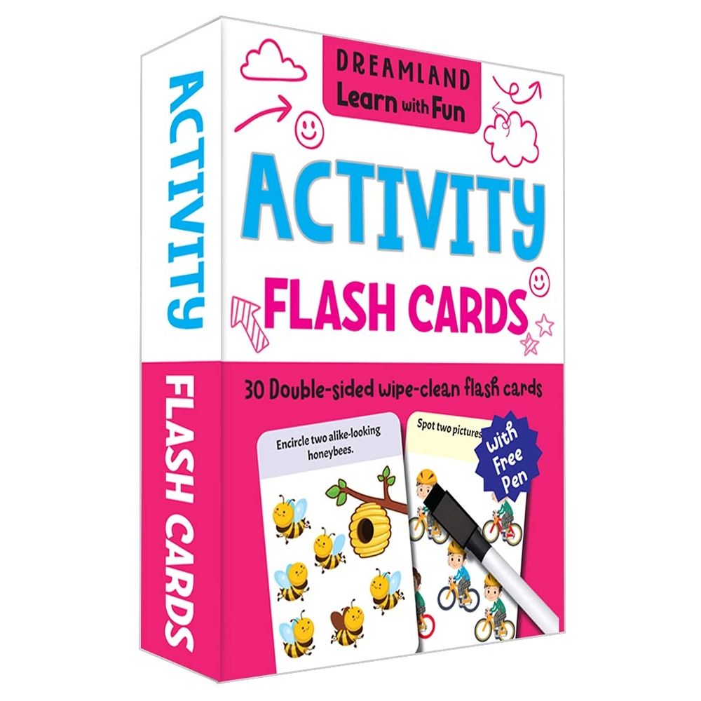  كتاب flash cards activity - 30 double sided wipe clean flash cards for kids (with free pen)