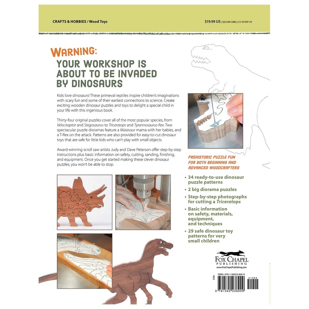  كتاب making wooden dinosaur toys and puzzles: jurassic giants to make and play with