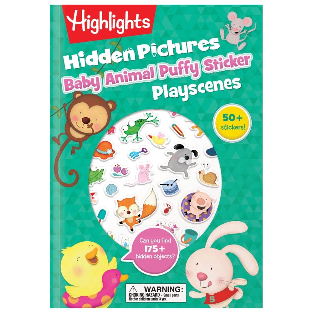  كتاب baby animal hidden pictures puffy sticker playscenes