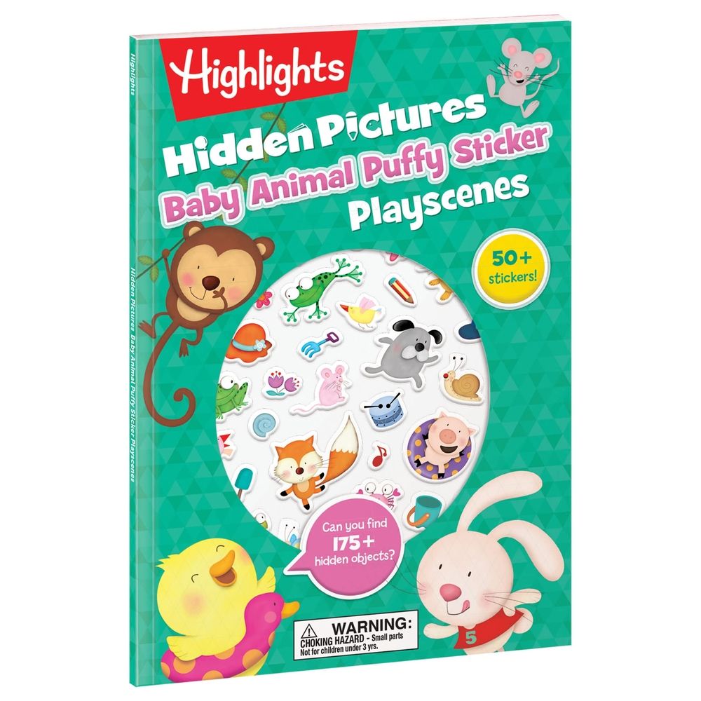  كتاب baby animal hidden pictures puffy sticker playscenes