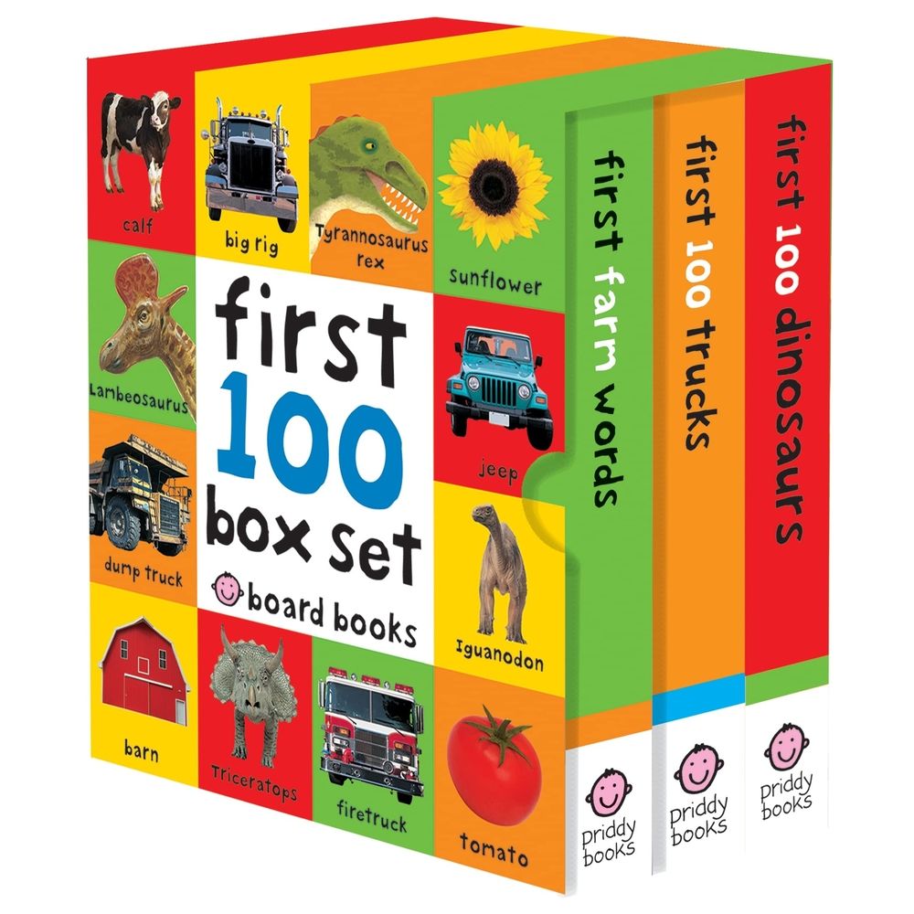 مجموعة كتب First 100 Box Set: Farm, Dino, Trucks