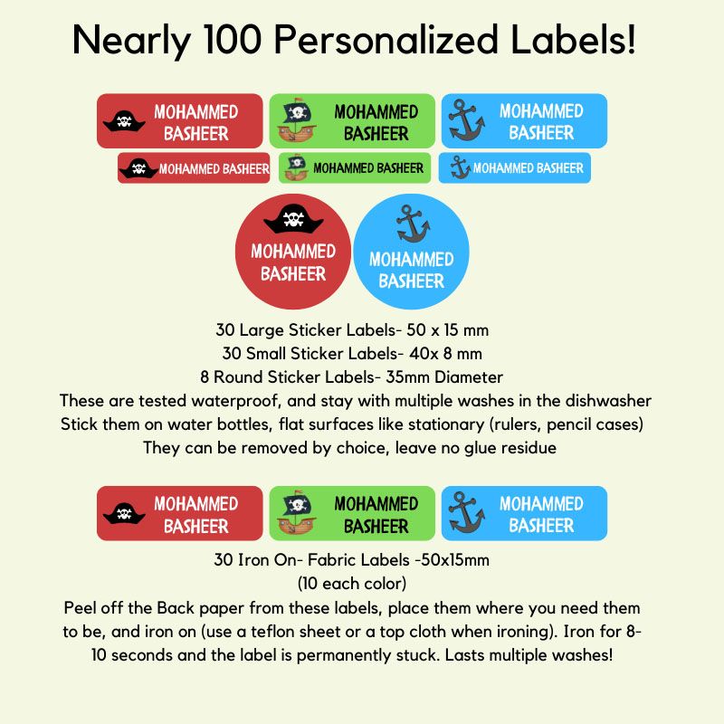 Impressions - Personalized Waterproof Labels - Pirates