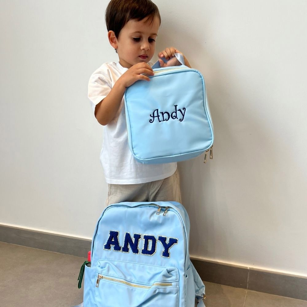 Impressions - Kids Backpack & Lunch Bag Set w/ Personalized Embroidery - Blue