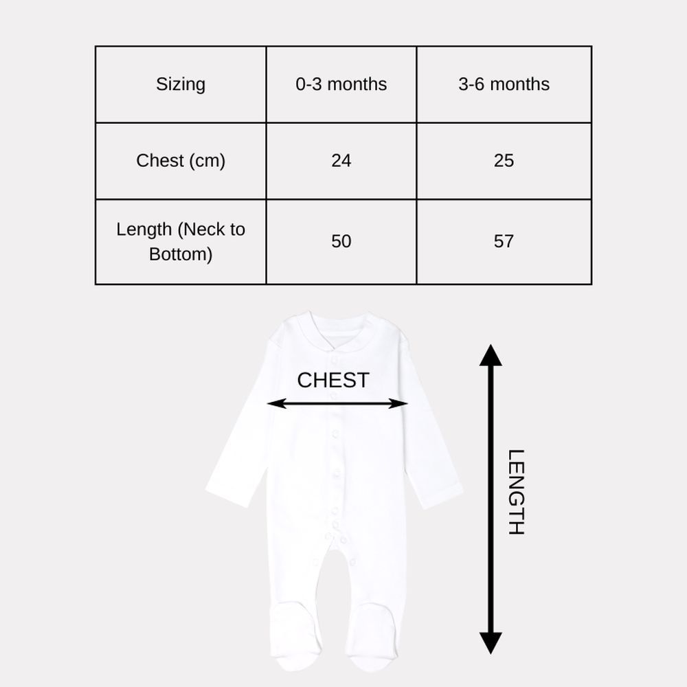 Impressions - 3pc-Set - Cotton Full Sleeved Sleepsuit - White