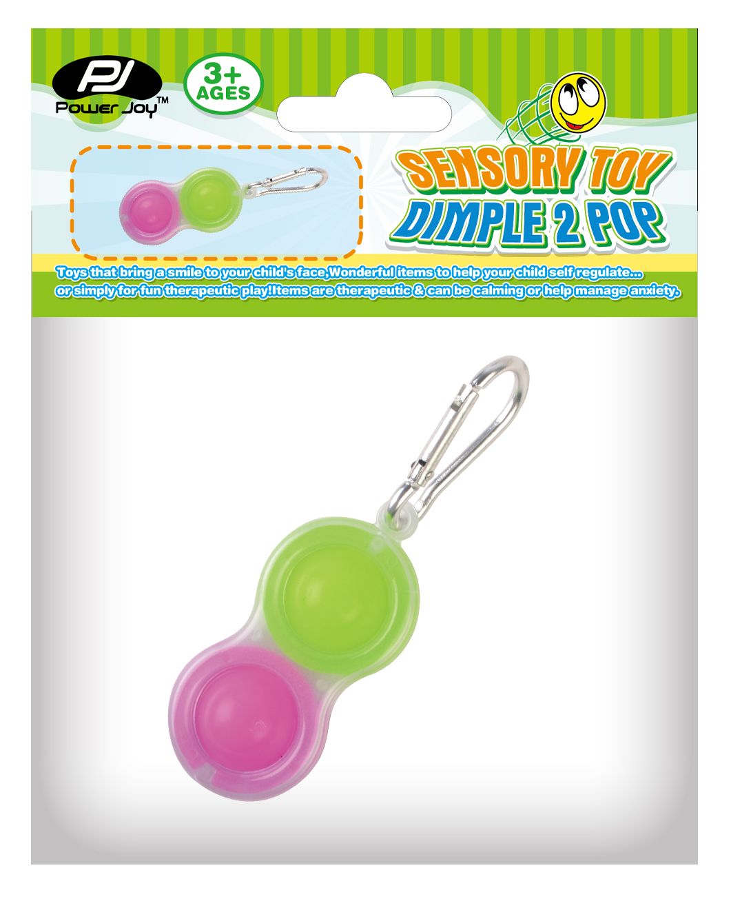 Power Joy - Sensory Toy Dimple 2Pop Keychain - Assorted