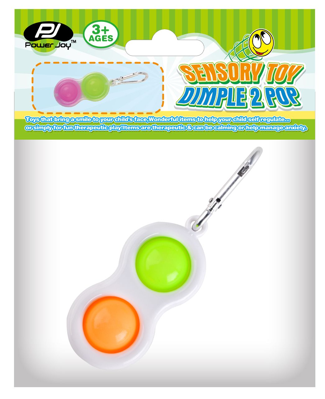 Power Joy - Sensory Toy Dimple 2Pop Keychain - Assorted