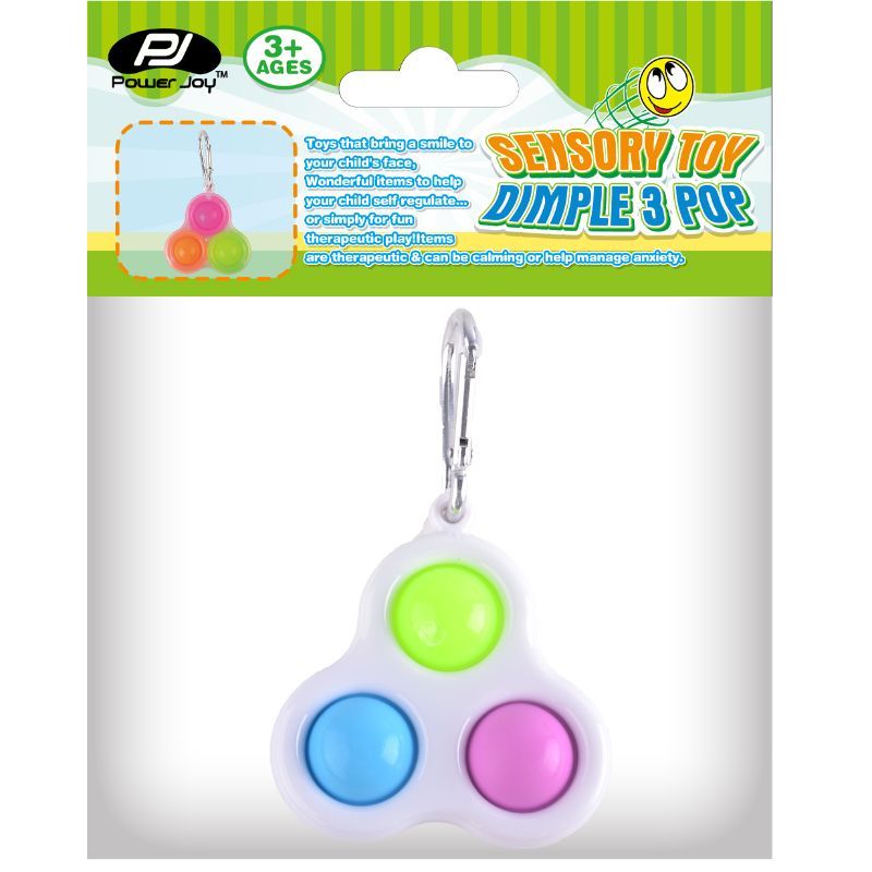 Power Joy - Sensory Toy Dimple 3 Pop K Chain 1pc - Assorted