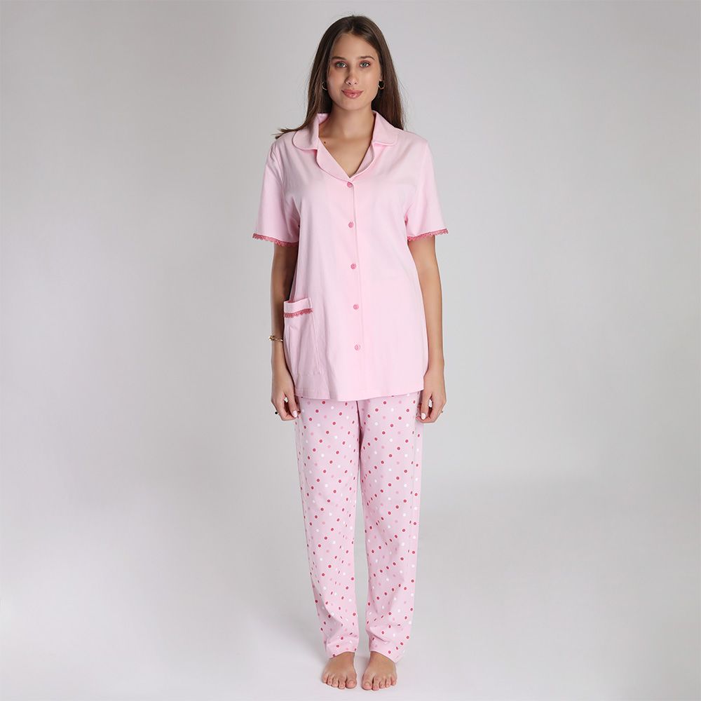 Cosset - Polka Dot Pink PJ Set