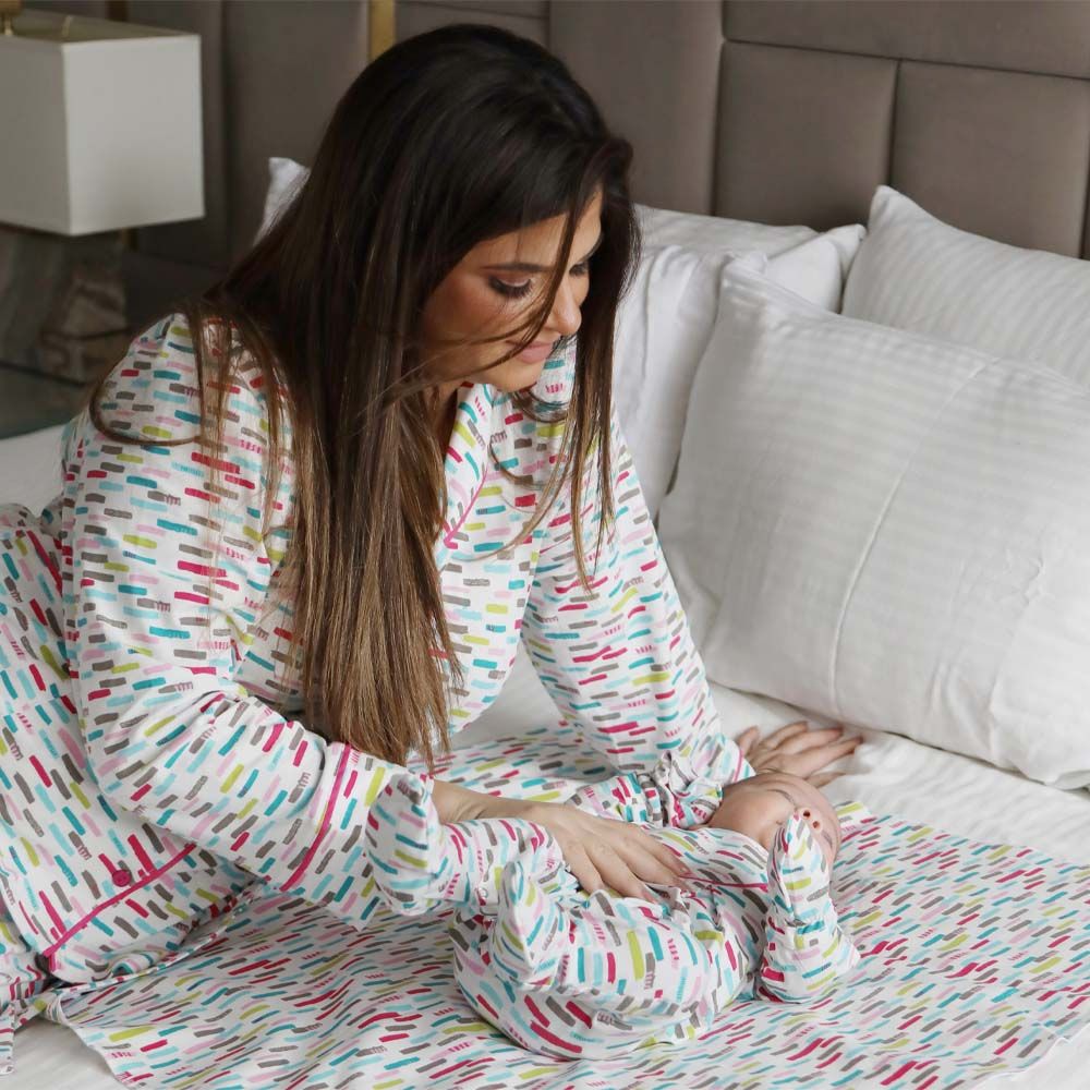 Cosset - 2pc-Set - Squiggle Shirt & Pyjama - Pink