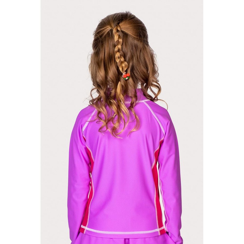 Coega Sunwear - Girls Kids Long Sleeves Rashguard - Purple Rainbow