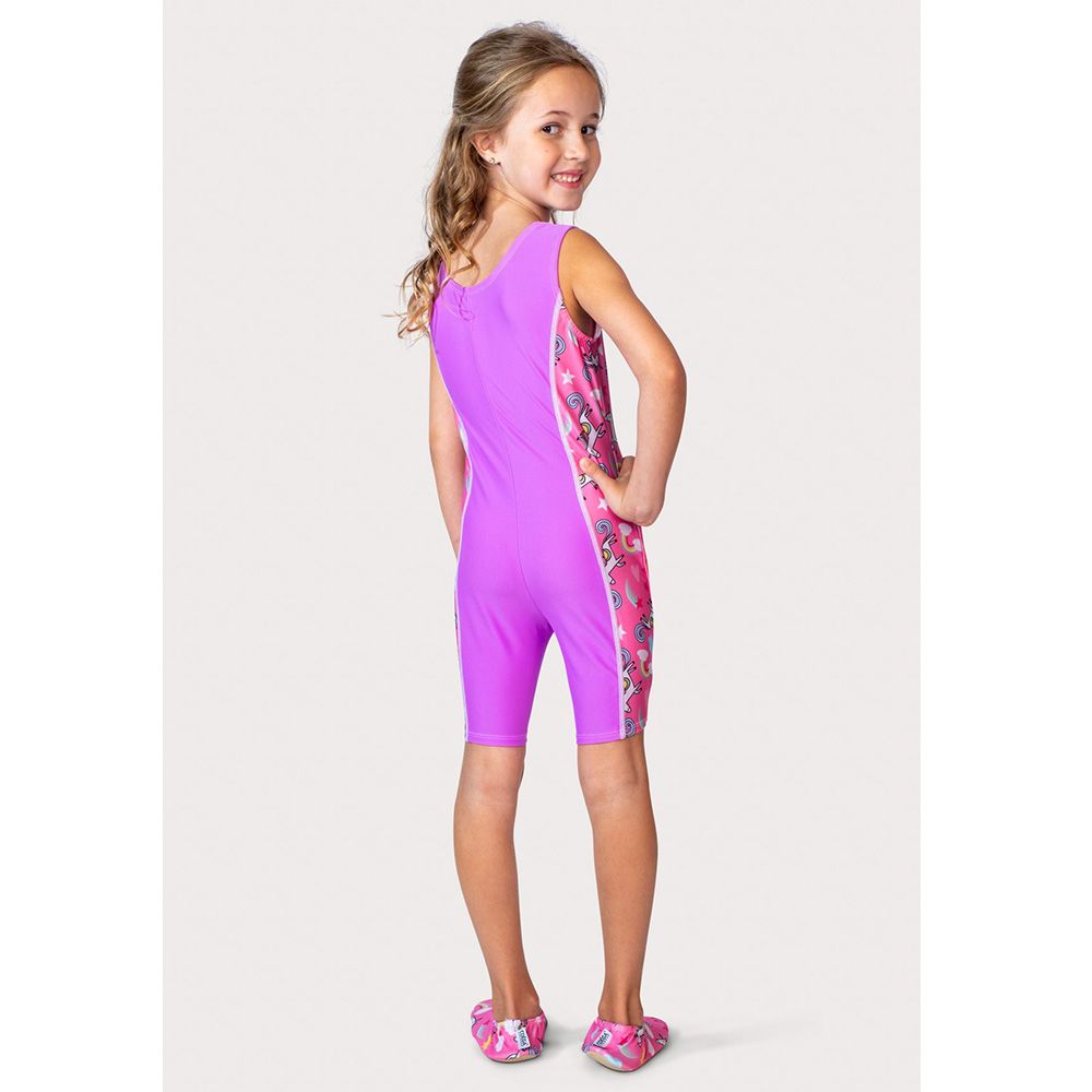 Coega Sunwear - Girls Kids Shortie Swimsuit - Purple Rainbow