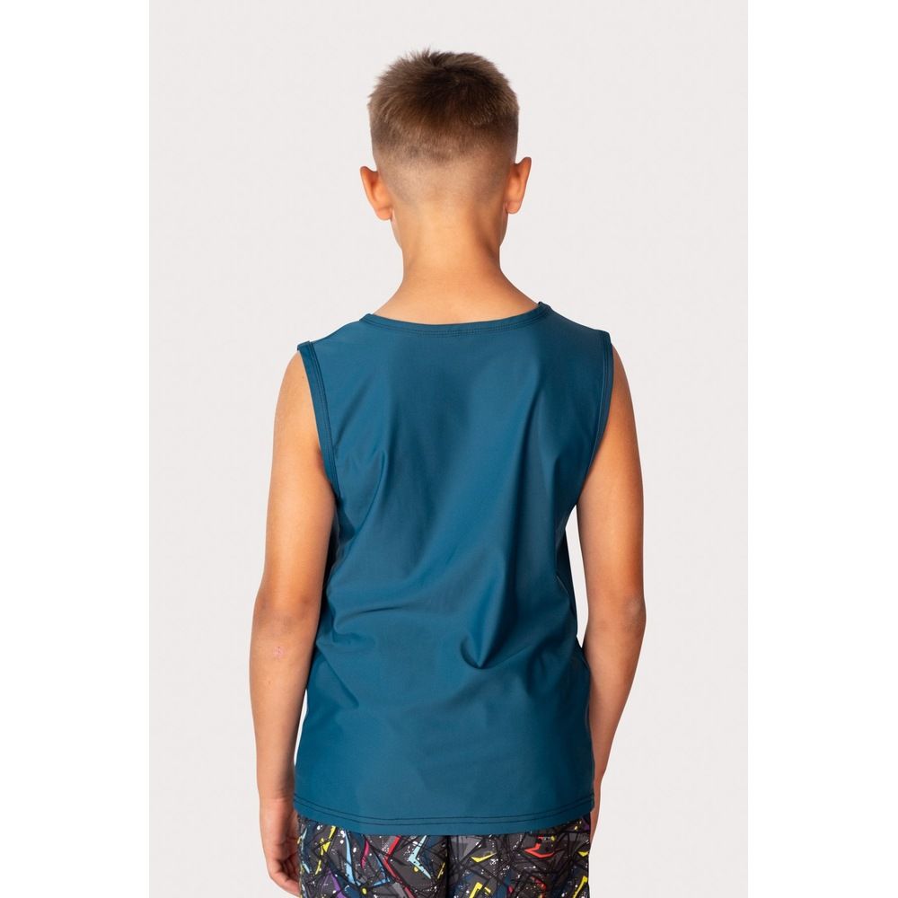 Coega Sunwear - Boys Youth Sleeveless Rashguard - Green Abstract