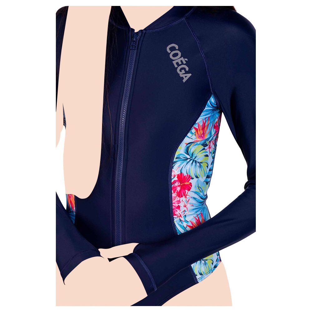 Coega Sunwear - Ladies Surf Suit - Pink Colourful Foliage