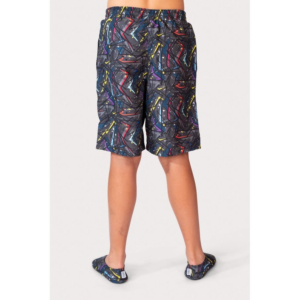 Coega Sunwear - Boys Kids Board Shorts - Green Abstract Paint