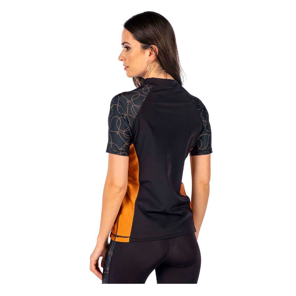 Coega Sunwear - Ladies Rashguard Short Sleeves - Black Swirls