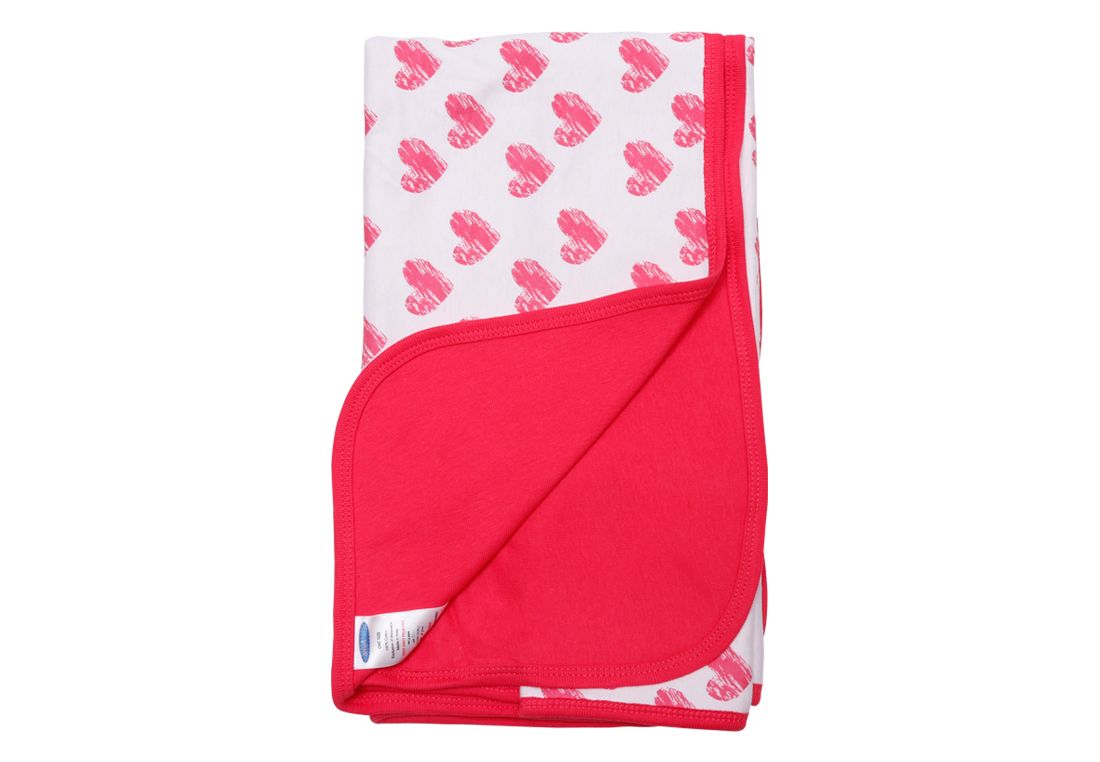 Amy & Ray, 2 Ply Red Blanket With Hood - Girls