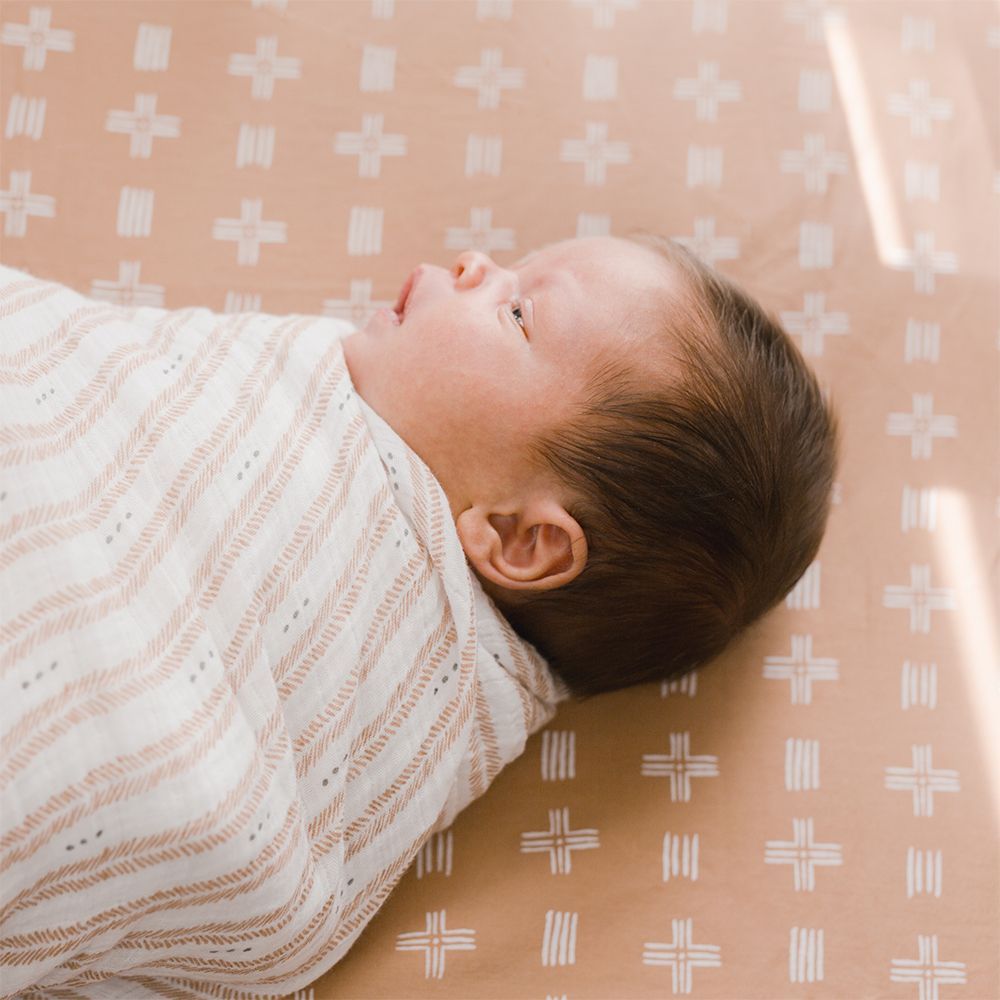 Crane Baby - Kendi Crib Sheet - Copper Dash