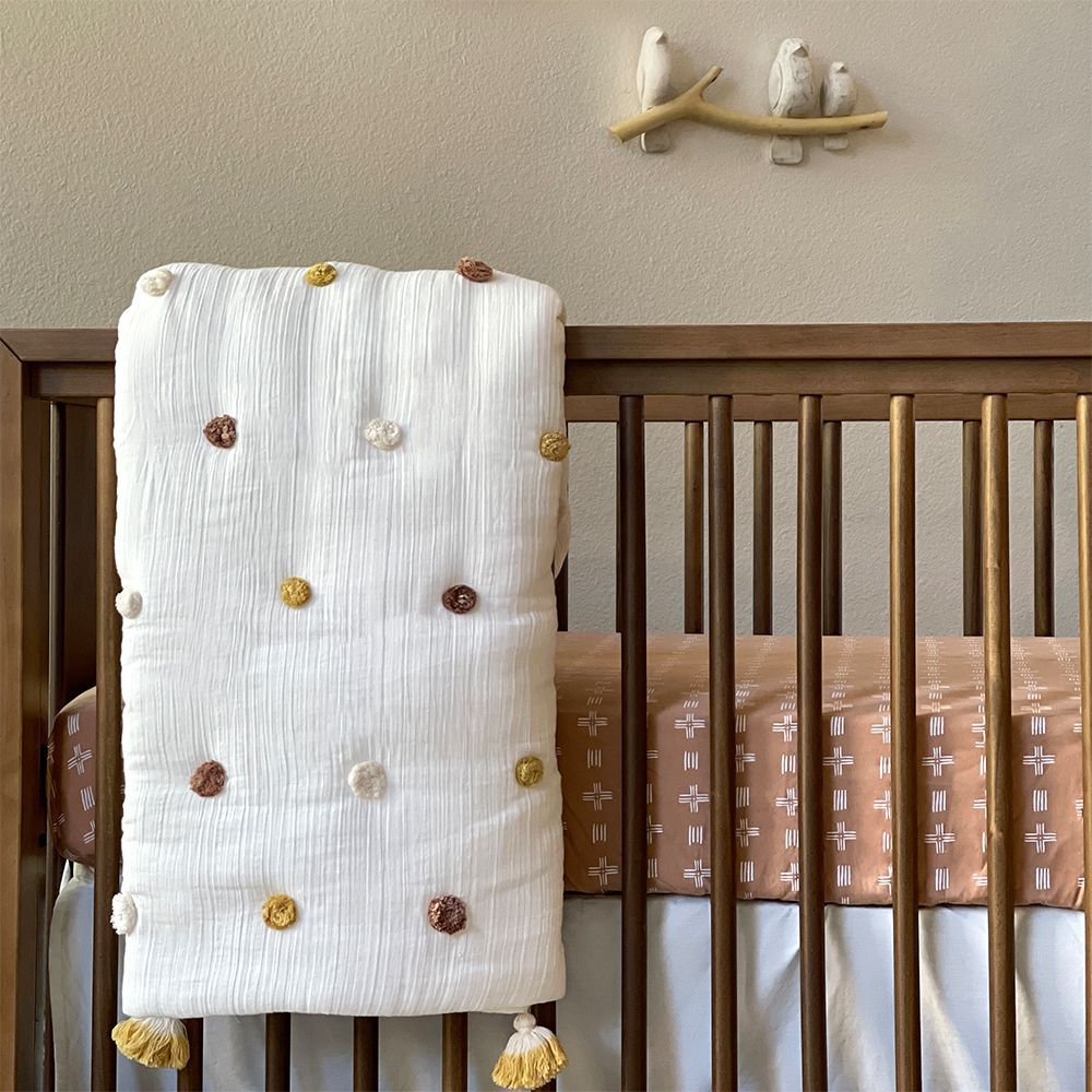 Crane Baby - Kendi Crib Sheet - Copper Dash