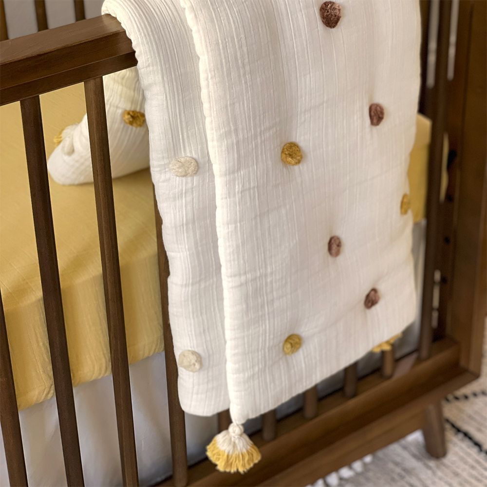 Crane Baby - Crib Fitted Sheet - Ochre