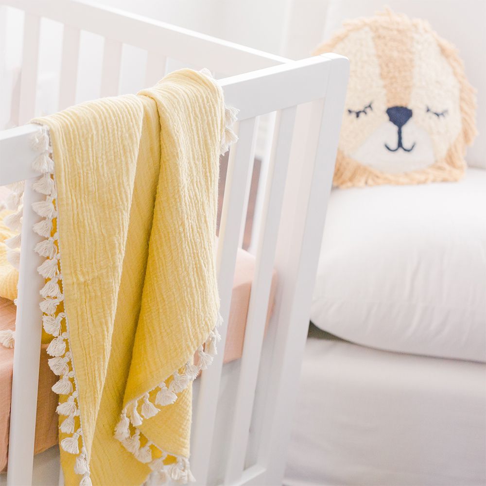 Crane Baby - 6 Layer Muslin Blanket - Ochre