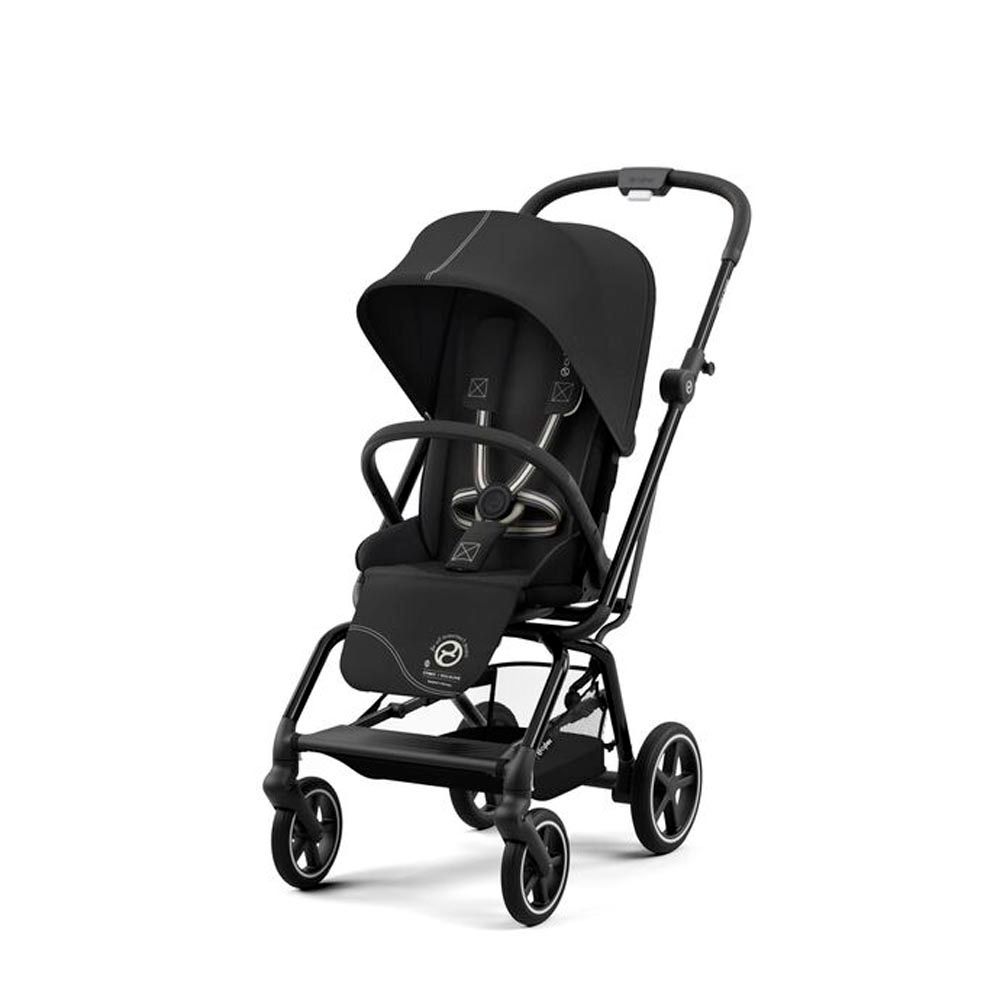 Cybex - Eezy S Twist+2 Black Frame Stroller - Moon Black