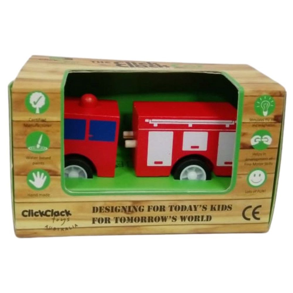 Click Clack - Fire Truck Wooden Toy