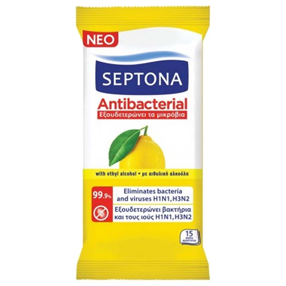 Septona - Antibacterial Wipes Lemon - 15pcs