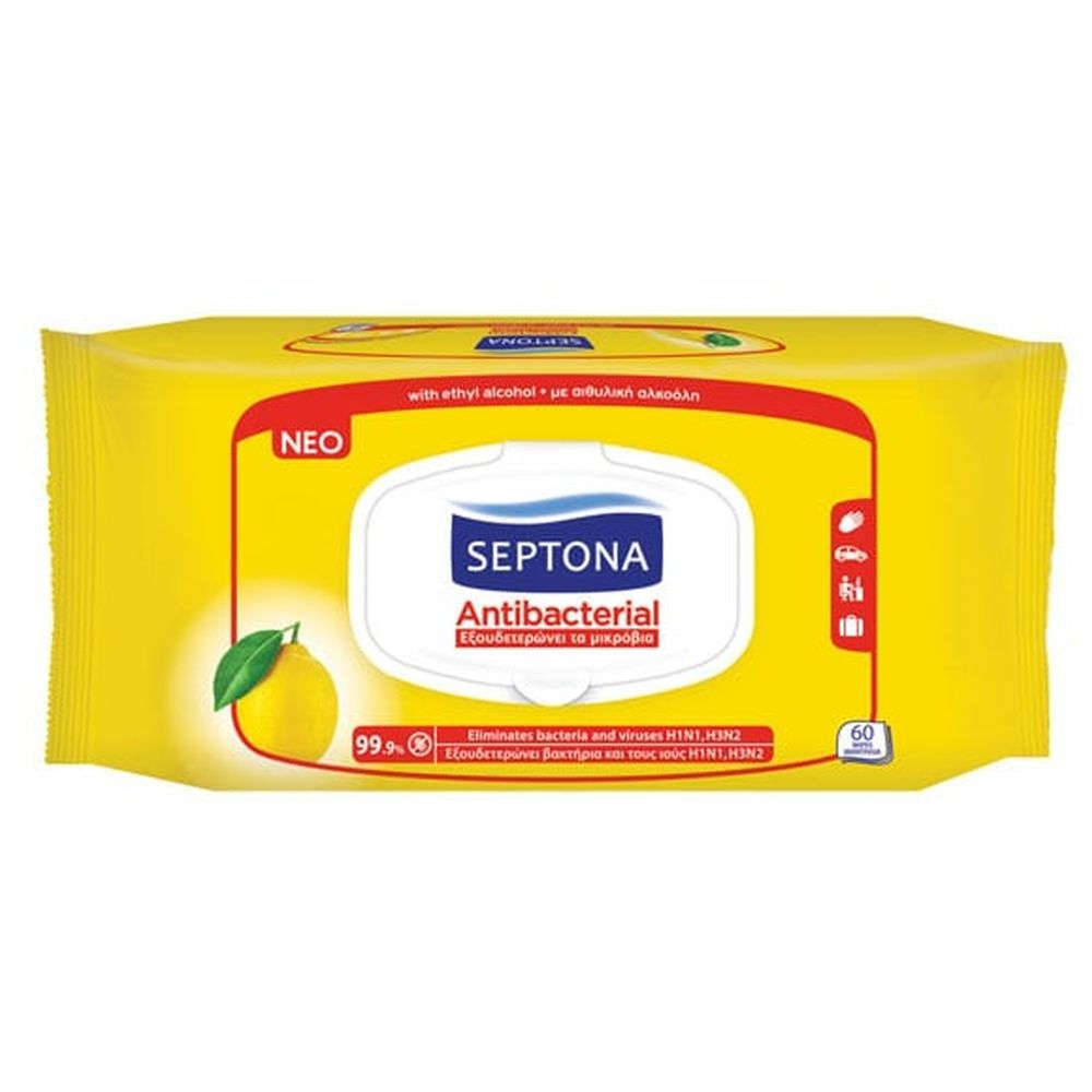 Septona - Antibacterial Wipes Lemon - 60pcs 