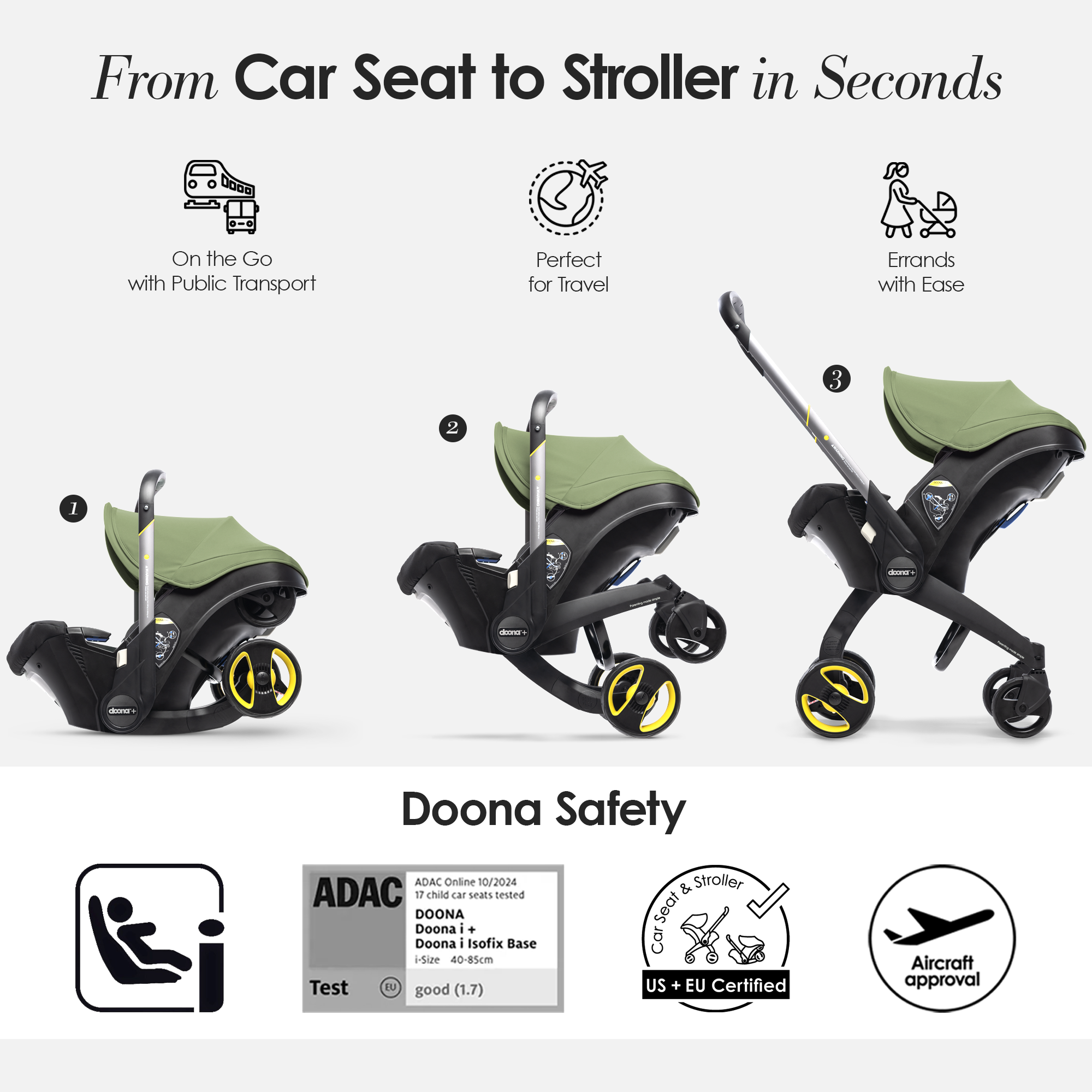 Doona - Infant Car Seat and Stroller -  Green