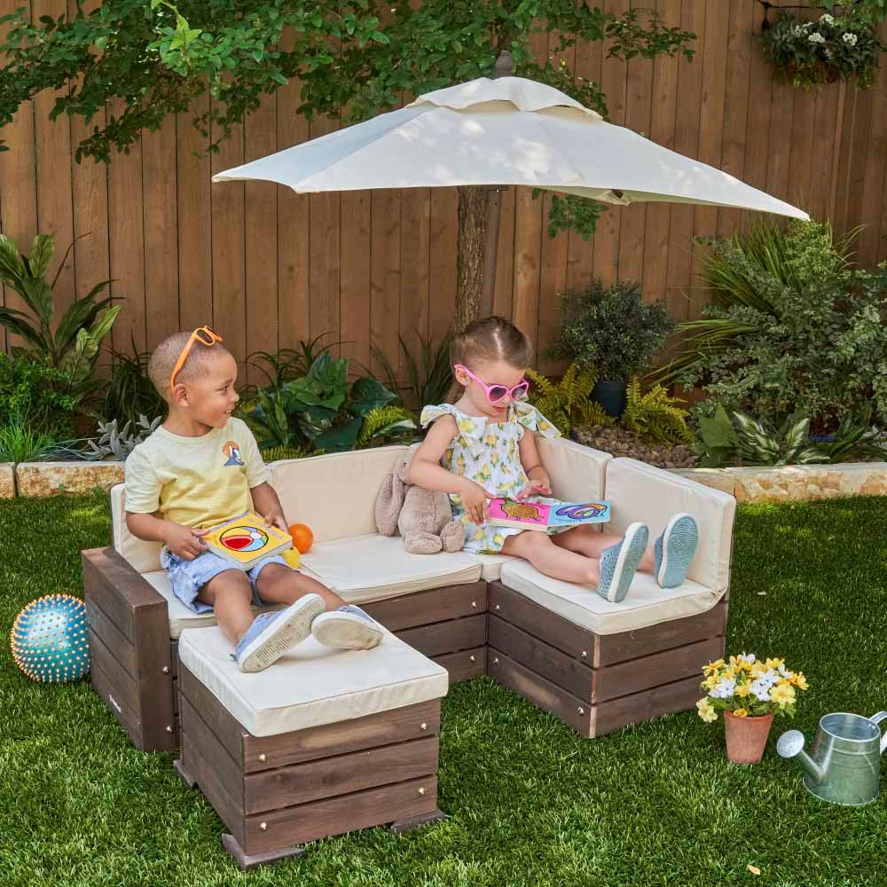 Kidkraft - Outdoor Sectional Ottoman & Umbrella Set - Bear