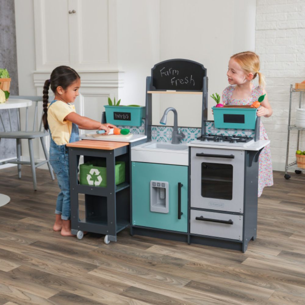 KidKraft Garden Gourmet Play Kitchen with EZ Kraft Assembly