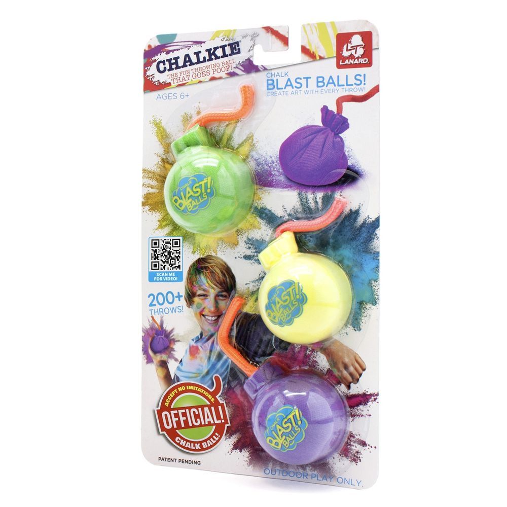 Chalkie - Chalk Blast Balls! 3pc-Set - Green, Yellow & Purple