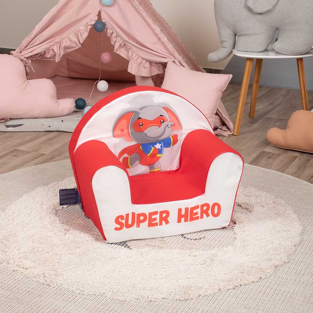 ديلسيت - كرسي بذراعين - فيل - Super Hero - أحمر