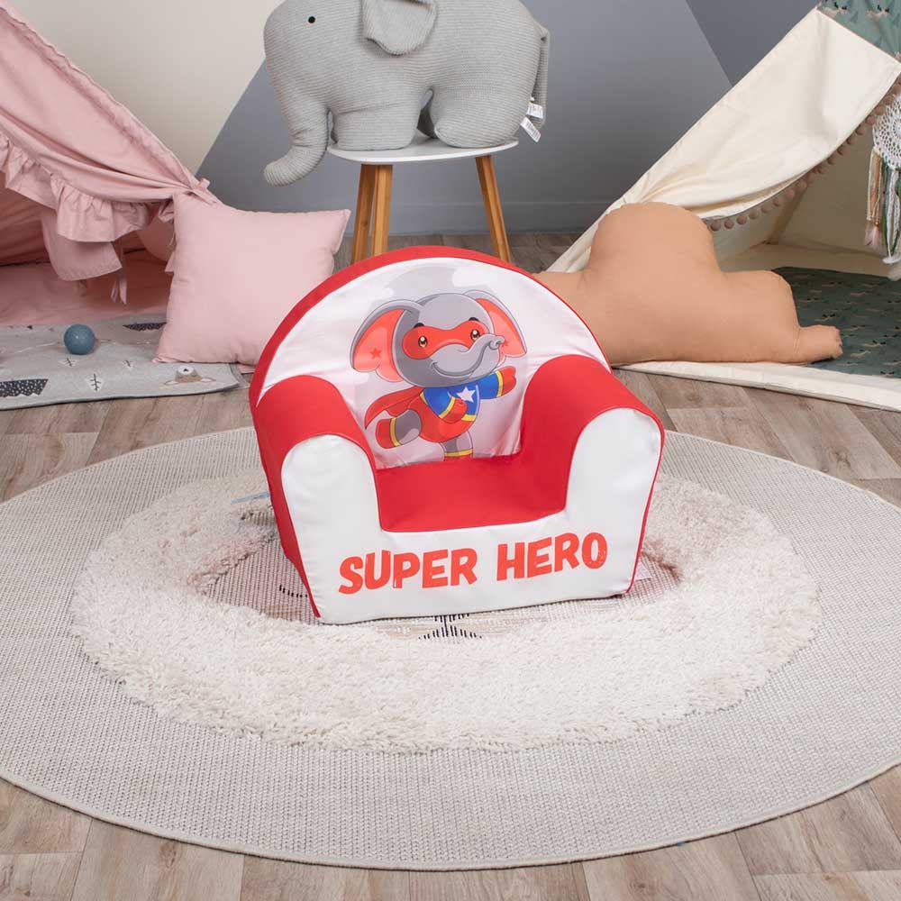 ديلسيت - كرسي بذراعين - فيل - Super Hero - أحمر