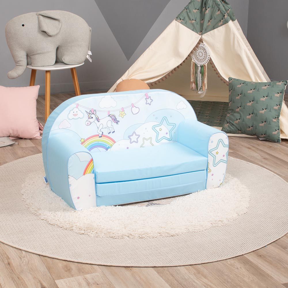 Delsit - Sofa Bed Unicorn / Rainbow - Blue