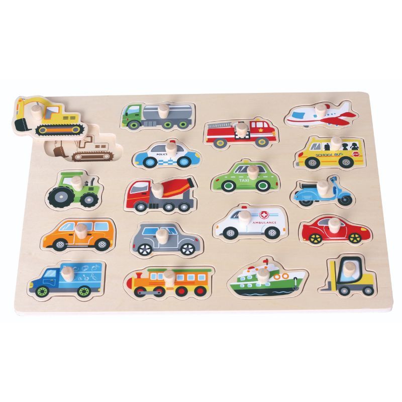 Lelin - Transports Peg Puzzle - Big Size