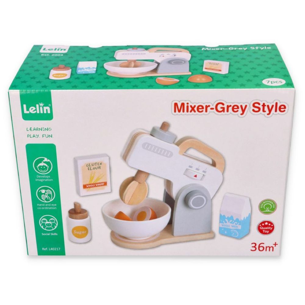 Lelin - Wooden Mixer - Grey