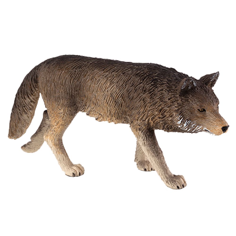 Animal Planet - Mojo Timber Wolf Walking Toy Figure - Brown