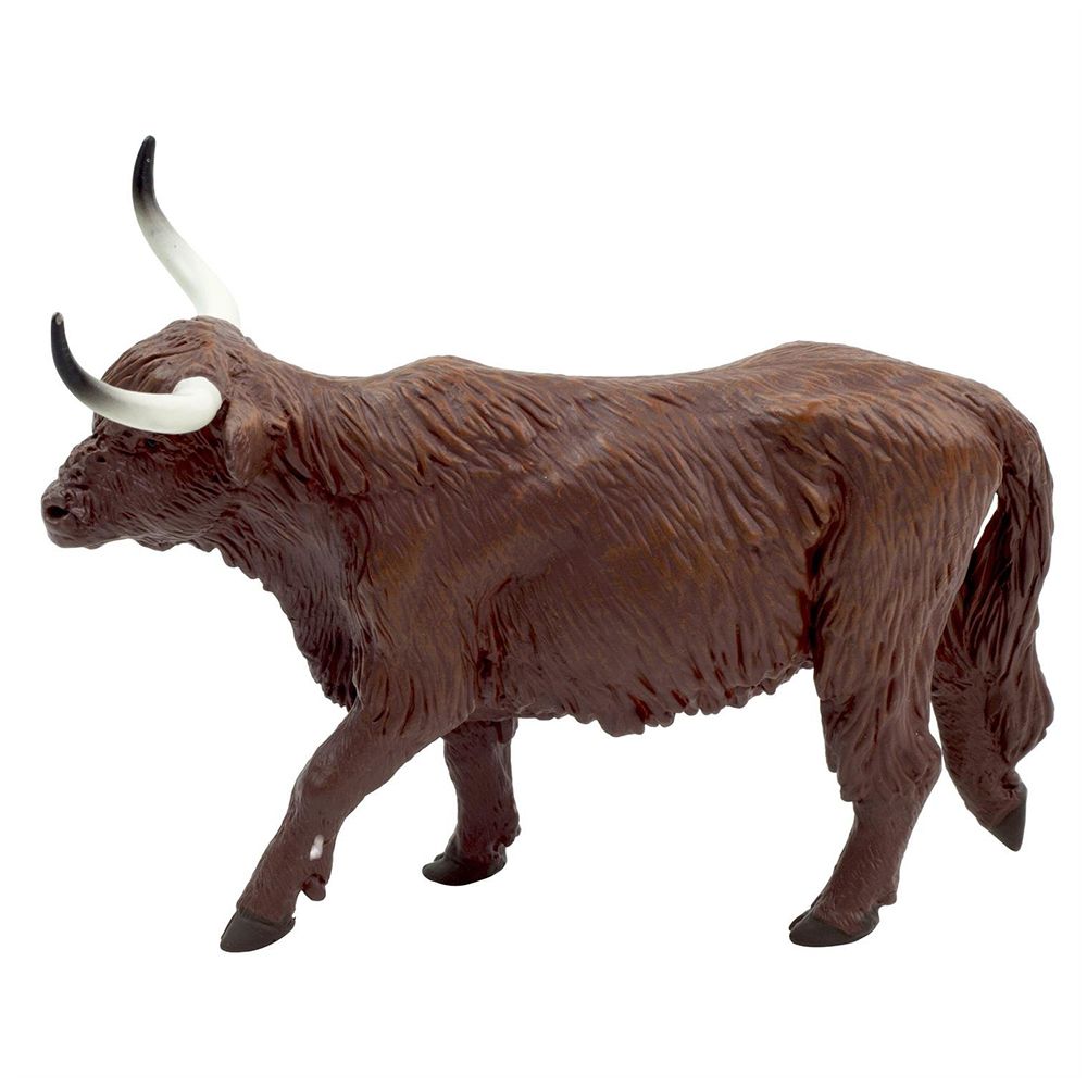 Animal Planet - Mojo Highland Cow Toy Figure - Dark Brown