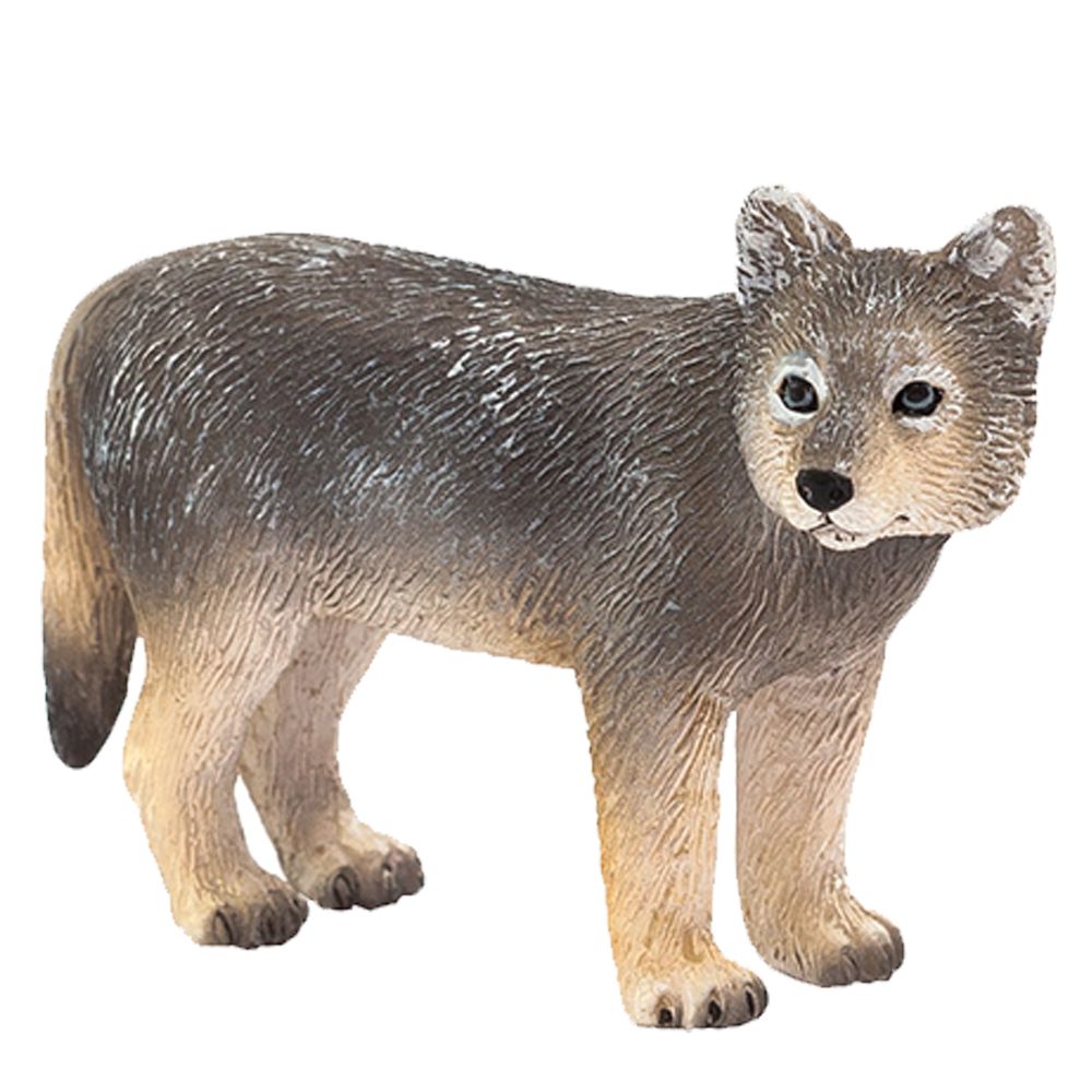 Animal Planet - Mojo Wolf Cub Toy Figure - Black & Brown