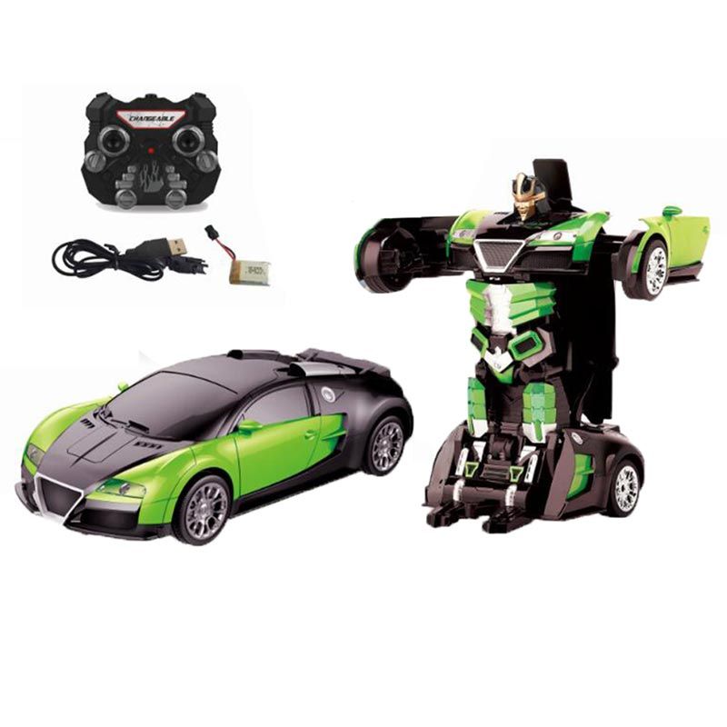 Jaki - 2.4Ghz R/C Transformable Robot Car - Black Green