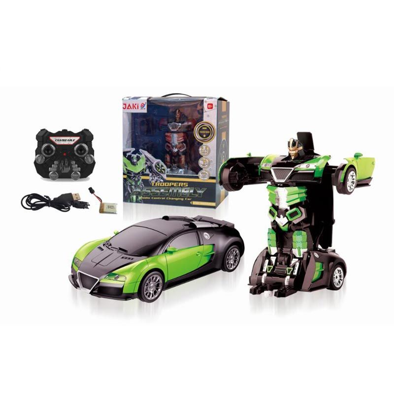 Jaki - 2.4Ghz R/C Transformable Robot Car - Black Green